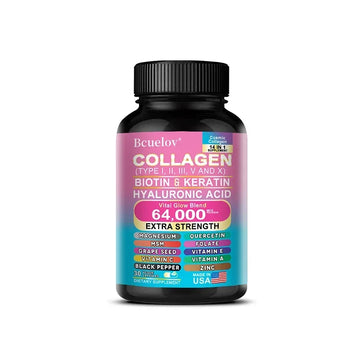 Collagen Capsules with Biotin & Keratin – Anti-Aging, Skin, Hair & Nail Care Supplement