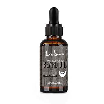 LOCKMIO Natural Beard Oil for Men – Vanilla Scent, Hydrates & Repairs, Promotes Growth & Thickness
