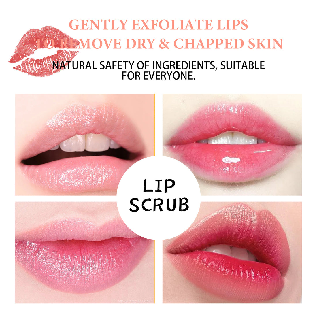 EELHOE Strawberry Lip Scrub | Exfoliate, Hydrate & Brighten Lips