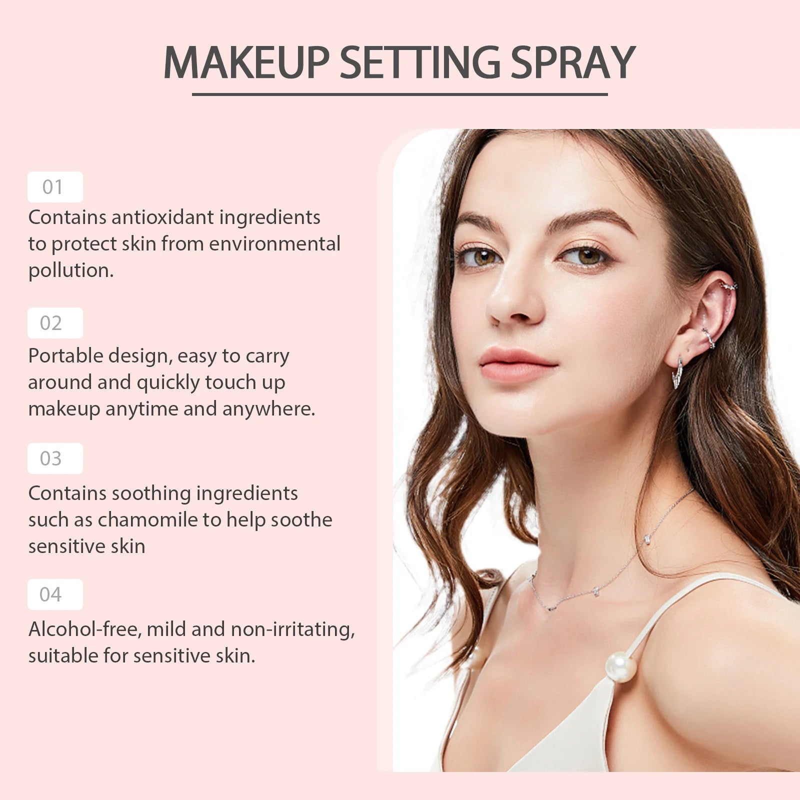 Brightening makeup spray with Vitamin C and hyaluronic acid