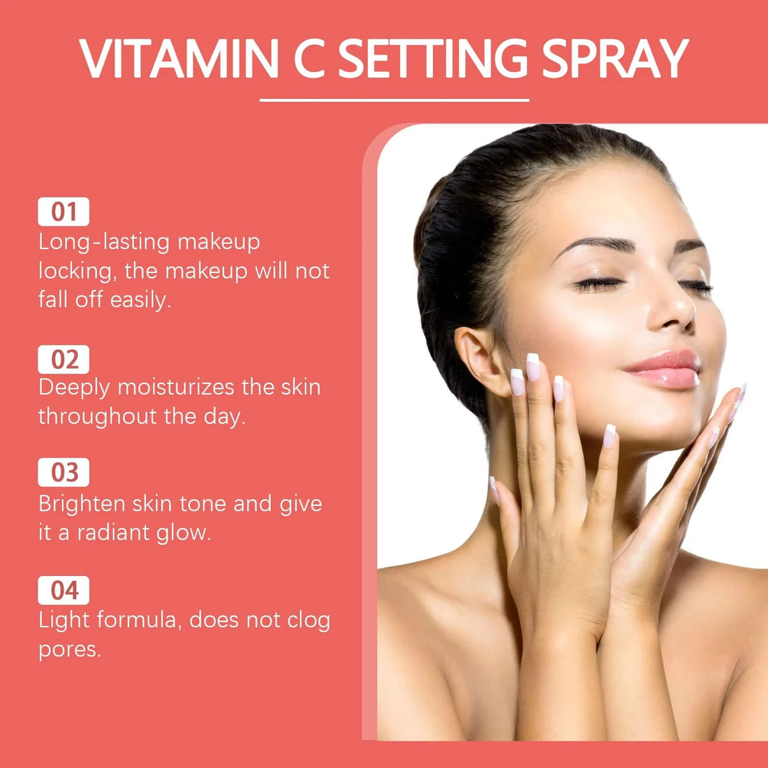 Hydrating Vitamin C Makeup Setting Spray bottle with lightweight micro-mist texture