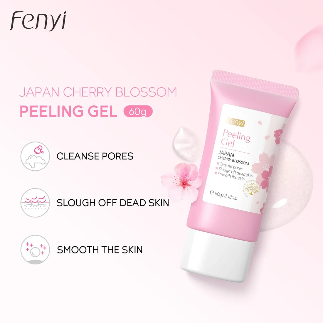 Sakura Face Deep Cleaning Exfoliating Gel 60g – Whitening, Moisturizer & Repair Facial Scrub Skin Care