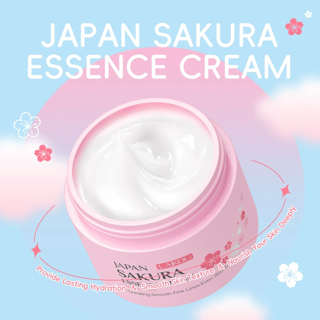 LAIKOU Japan Sakura Face Cream – Whitening & Moisturizing Skin Care, Oil Control, 25g