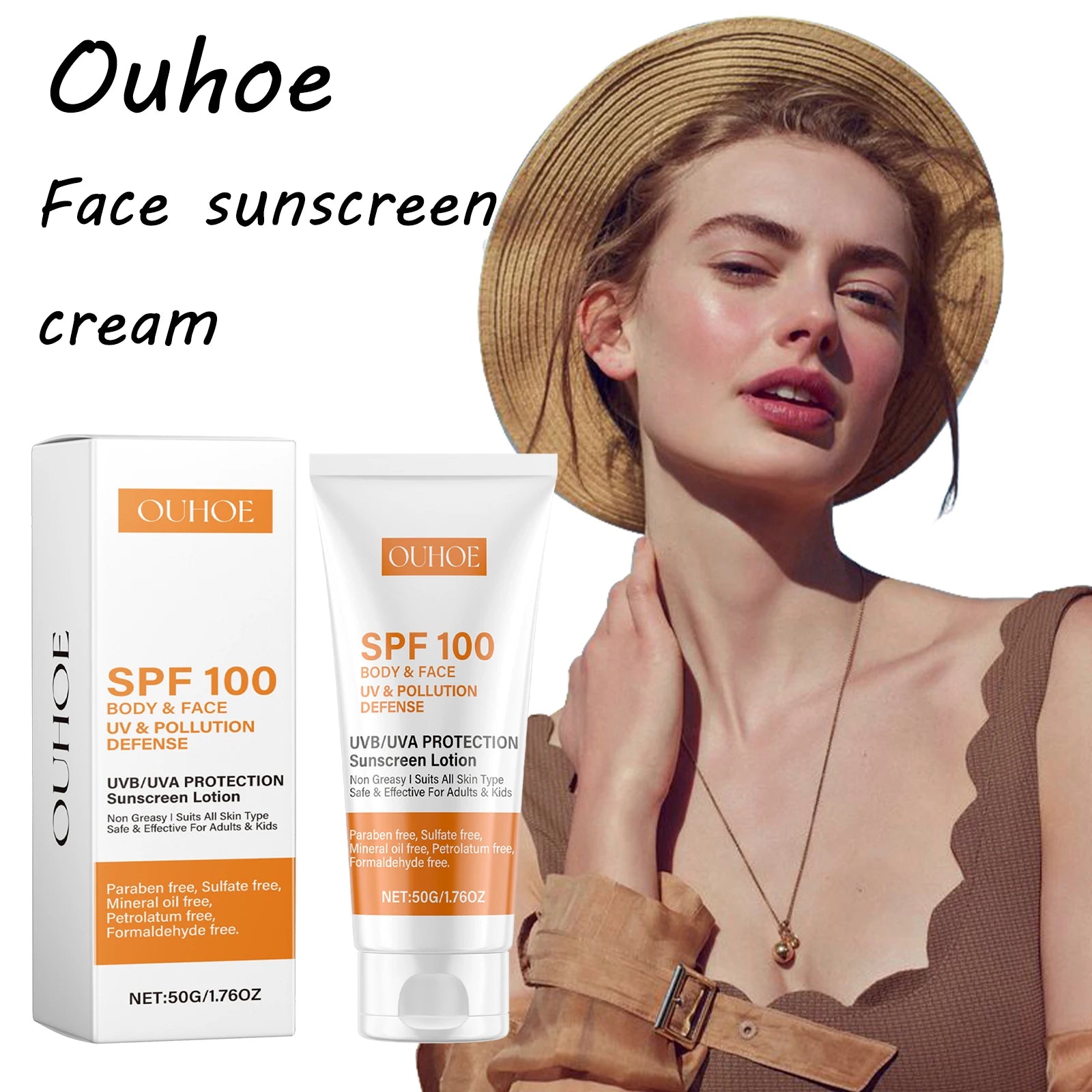 Ouhoe Face Sunscreen SPF | Anti-Aging UV Protection & Moisturizing Cream