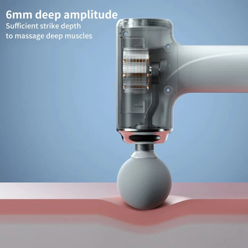 Portable AI Massage Gun – Electric Percussion for Body Relaxation, 4 Massage Heads & LED Night Light