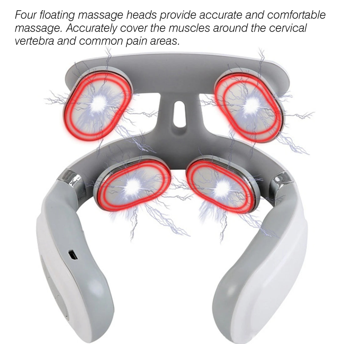 Smart Neck Massager with Heat & 4-Head Vibration – Cervical Spine Pain Relief Device