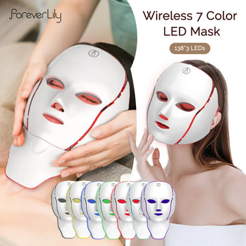 ForeverLily™ 7-Color LED Face & Neck Mask – Anti-Aging Light Therapy for Wrinkles, Acne & Skin Rejuvenation