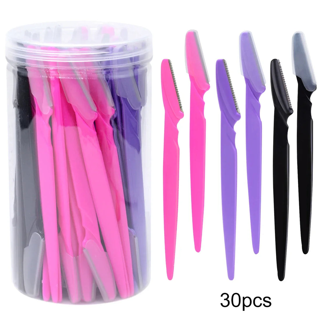 30Pcs Eyebrow Razors with Container – Safe Blades for Facial & Eyebrow Hair Removal Trimming Tool