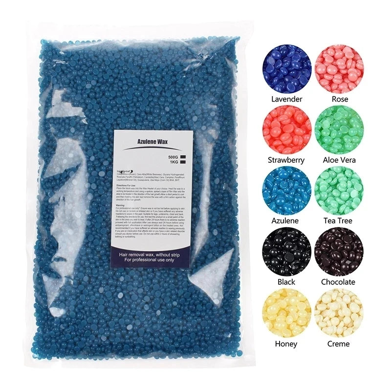 500g Hard Wax Beans – No Strip Depilatory Wax for Full Body, Bikini, Face, Legs & Eyebrows
