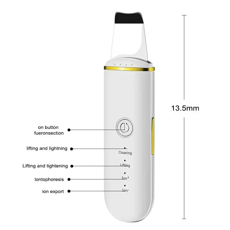 portable USB rechargeable ultrasonic exfoliating tool