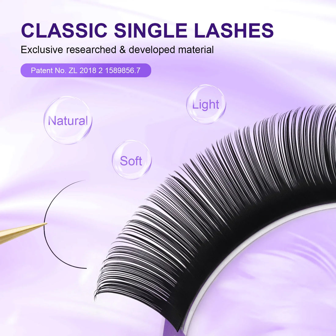 NAGARAKU 16Rows Classic Individual Eyelash Extensions – Matte Black, Soft & Natural