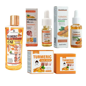 Turmeric Face Serum – Whitening, Dark Spot Corrector & Brightening Anti-Aging Skincare with Turmeric Soap Set